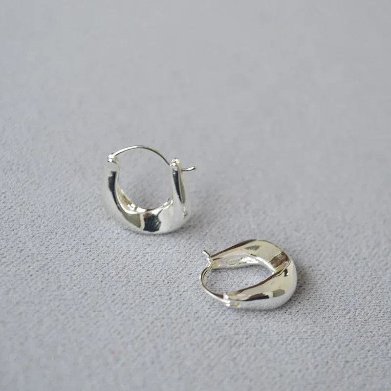 Sleek Trendy Metal Irregular U-shaped Earrings - Viexta