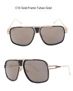 vintage-with-large-rims-metal-gradient-sunglasses - Viexta