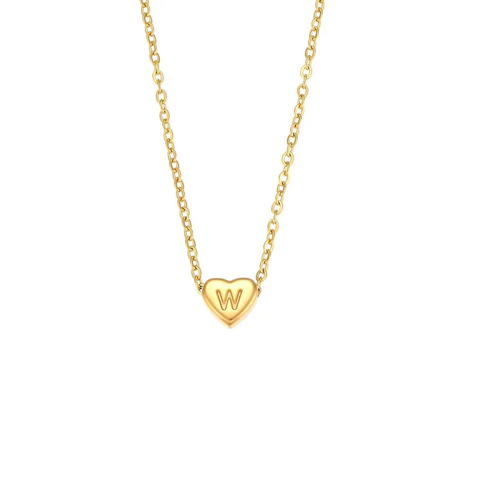 18k-heart-initial-gold-necklace - Viexta