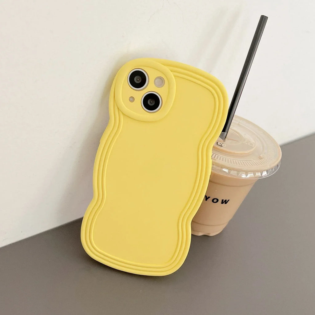 Liquid Solid Color Wavy Edge iPhone Case - Viexta