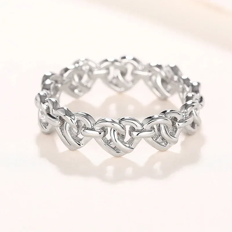 Heart-shaped Chain Ring - Viexta
