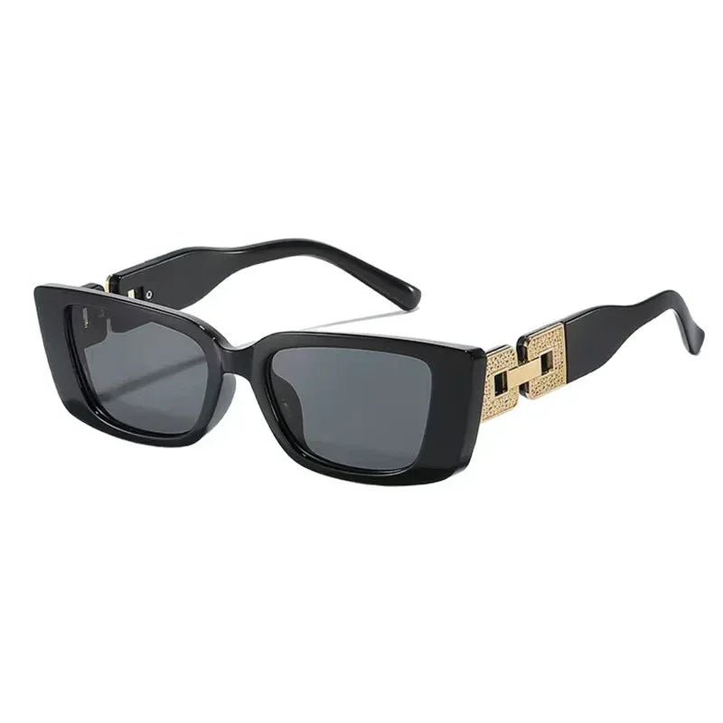 Diamond-chain Square-frame Sunglasses - Viexta