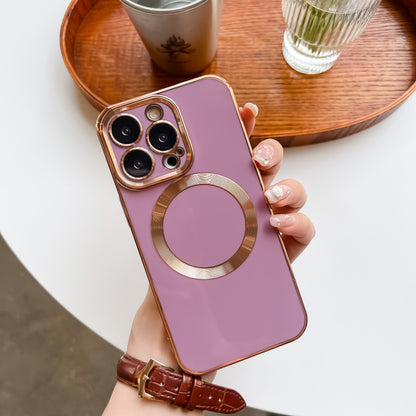 Solid Color Magnetic Lens Protector iPhone case