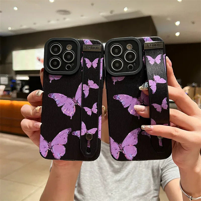 butterfly-wrist-strap-iphone-case - Viexta