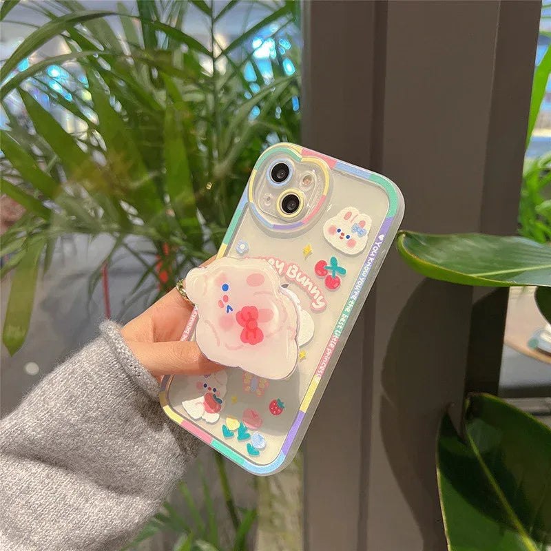 Cartoon Bunny Transparent iPhone Case - Viexta
