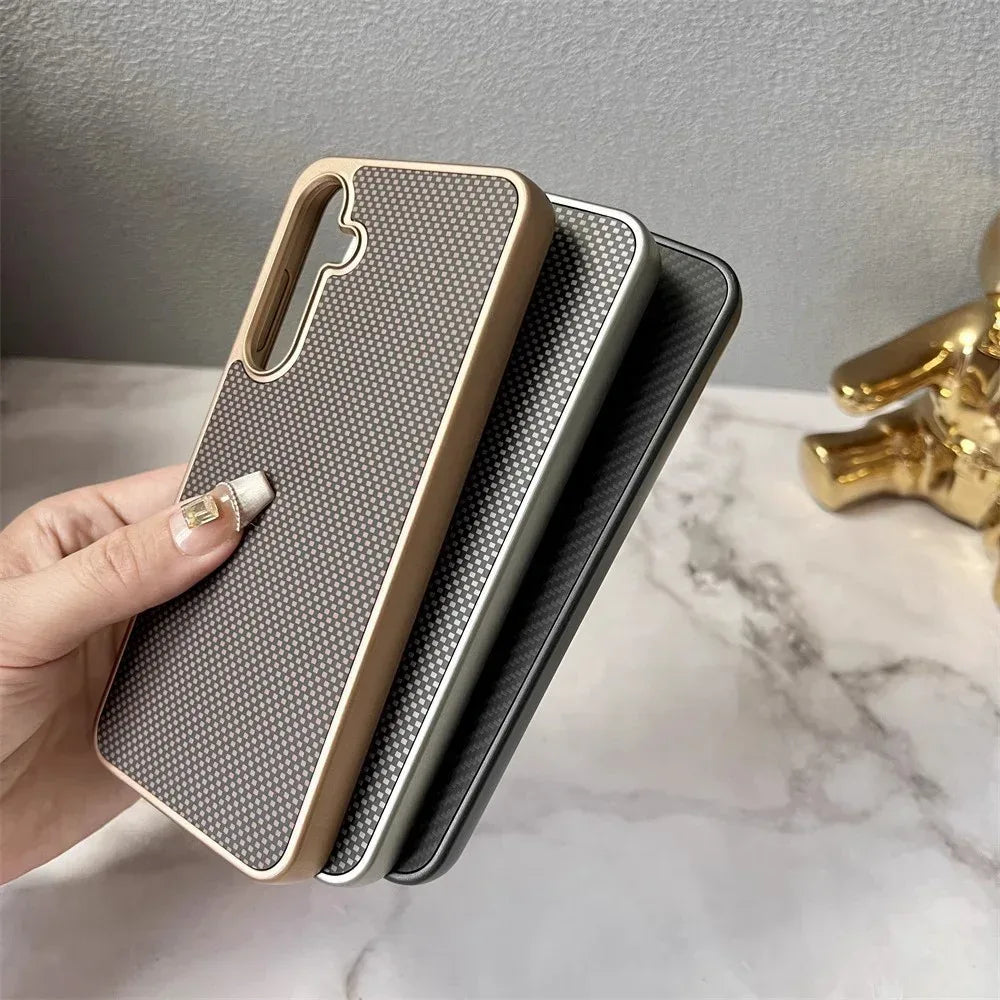 Carbon Fiber Texture Magnetic Suction Samsung case - Viexta