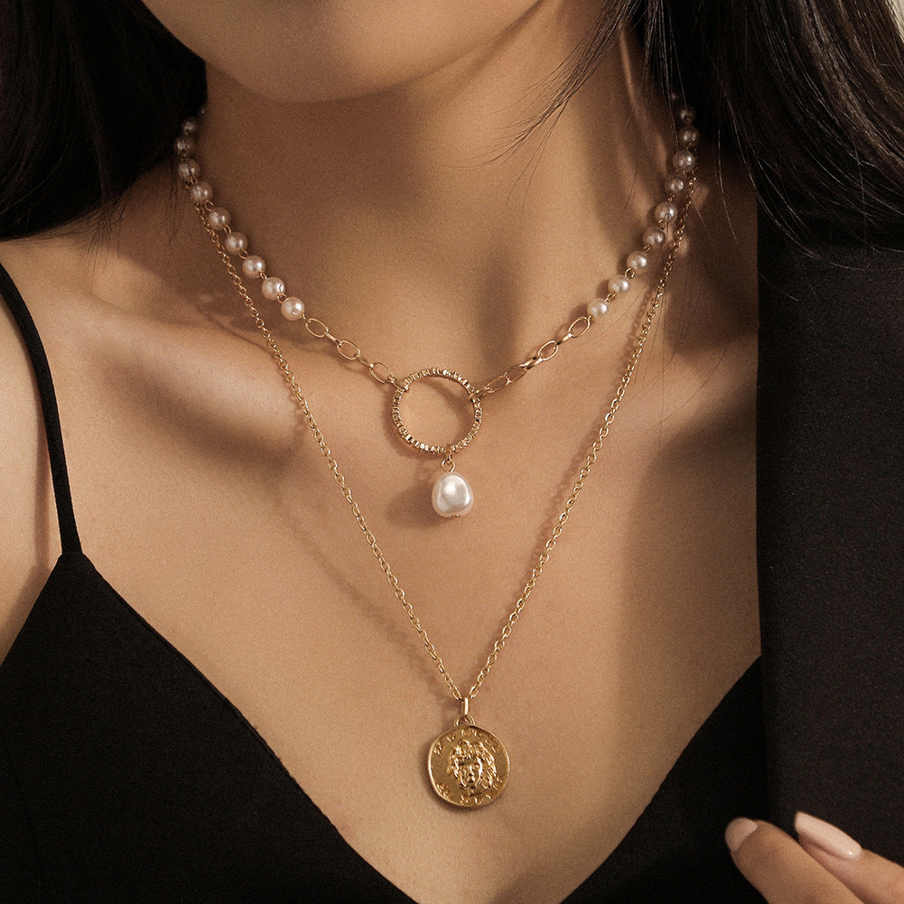 Double-layer Pearl Clavicle Chain