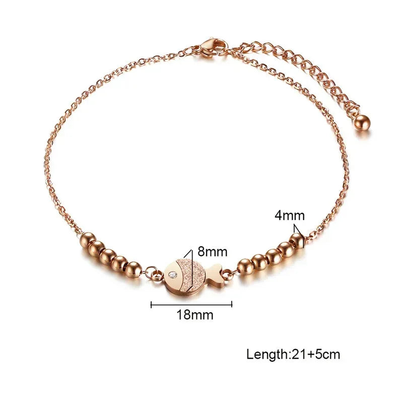 lucky-star-stainless-steel-rhinestone-anklet - Viexta