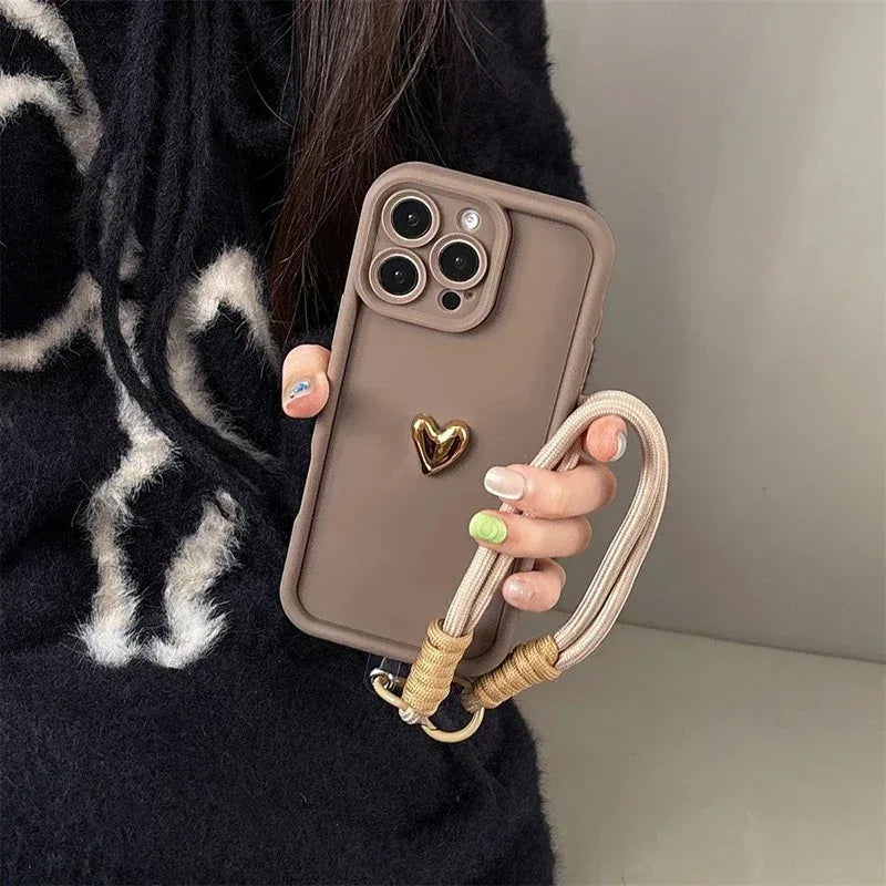 Lanyard Heart Design Silicone iPhone Case - Viexta