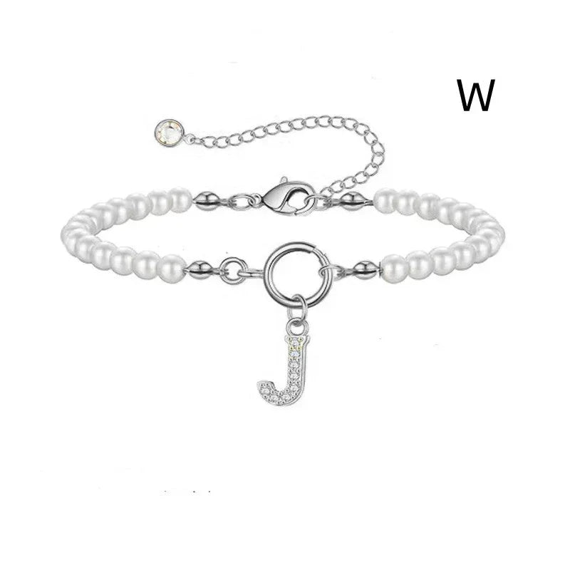6mm Pearl Bracelet Buckle Letter - Viexta