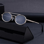 Retro-style Oval-frame Steampunk Sunglasses - Viexta