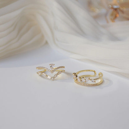 2piece Princess Vintage Niche Ring