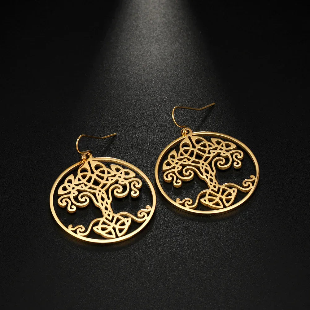 Vintage World Tree Earrings - Viexta