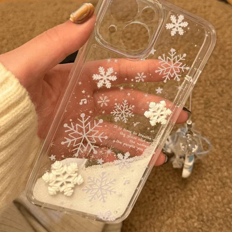 winter-snowflake-quicksand-iphone-case - Viexta