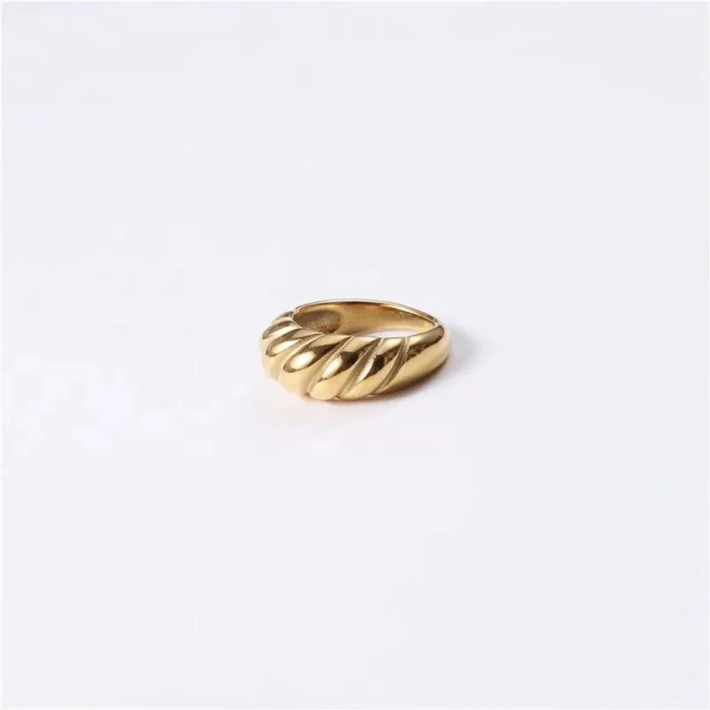 niche-horn-titanium-steel-18k-gold-plated-ring - Viexta