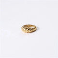 niche-horn-titanium-steel-18k-gold-plated-ring - Viexta