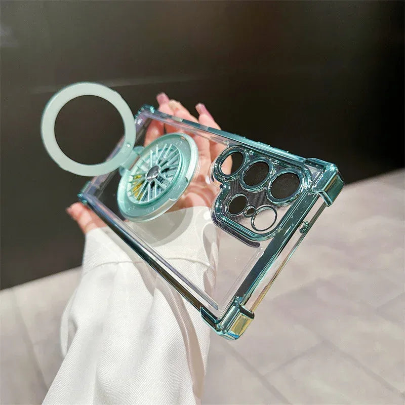 Drop-resistant Rotating Gyro Magnetic Bracket S23 Phone Case - Viexta