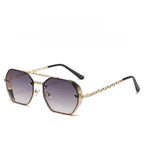 Womens Stylish Metal Chain-leg Sunglasses - Viexta