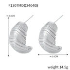 Pearl Texture Titanium Steel Casting Earrings - Viexta