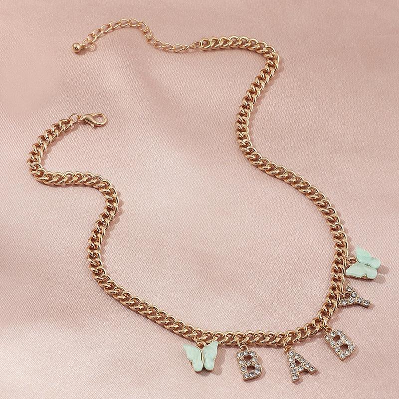 diamond-letter-baby-necklace - Viexta