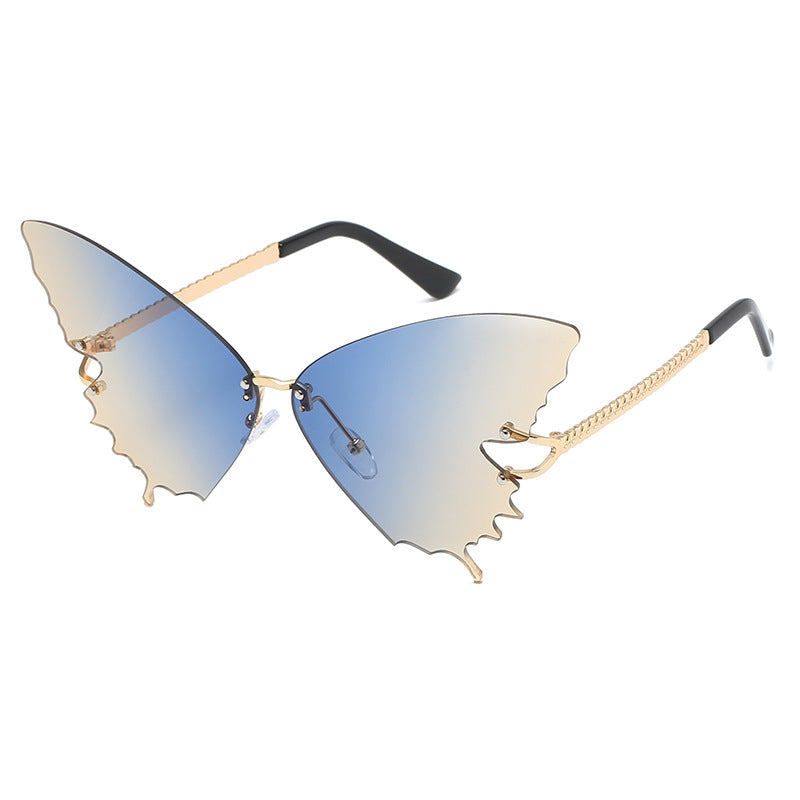 New Butterfly Sunglasses Women's Fashion Large Frame Gradient Sunglasses Trend Street Shooting Sunglasses