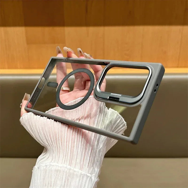 Lens Frame Bracket Transparent Samsung Phone Case - Viexta