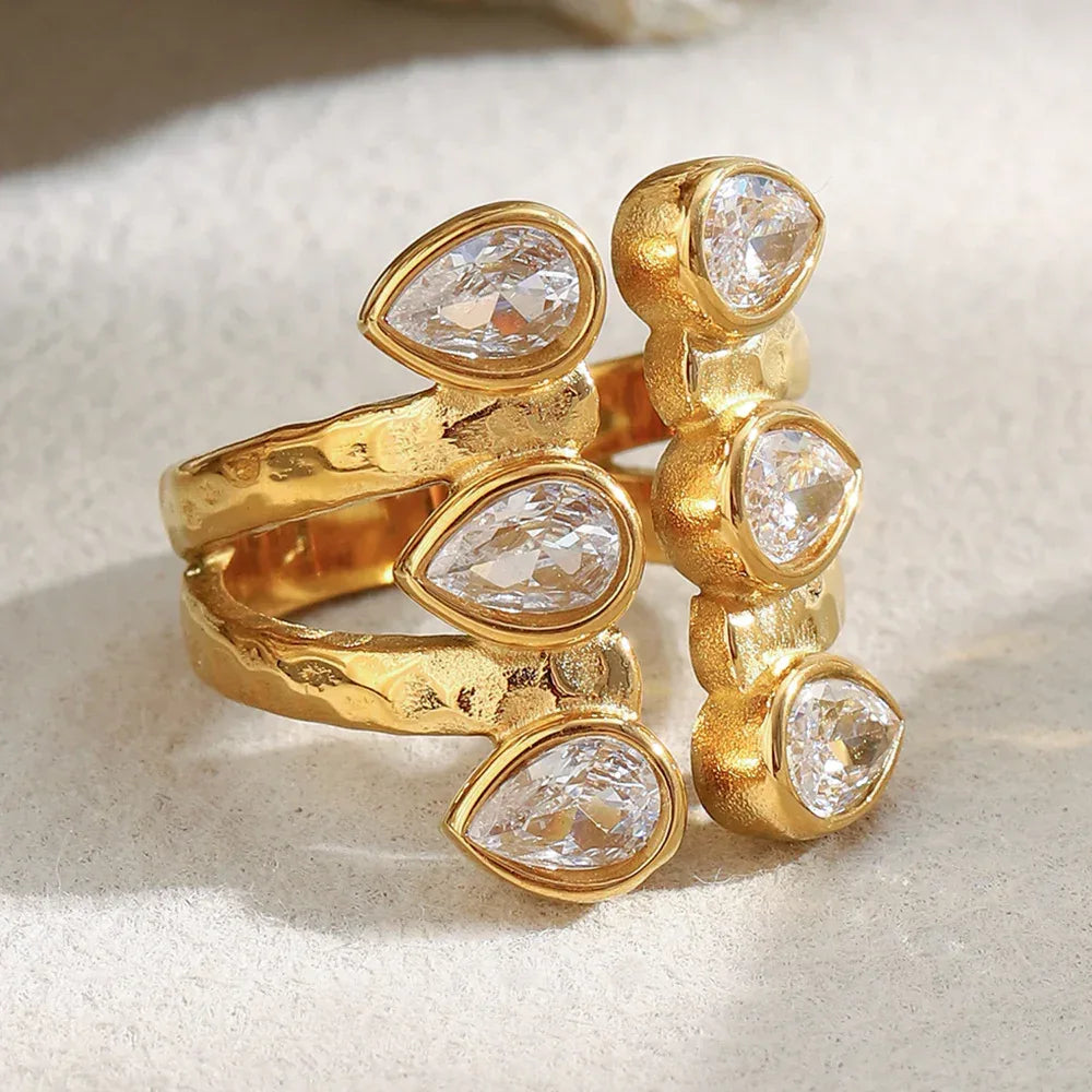 French-style Ring In Stainless Steel With 18K Gold Plating - Viexta
