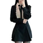 Lace Bow Elegant Long Sleeve Blouse Women - Viexta
