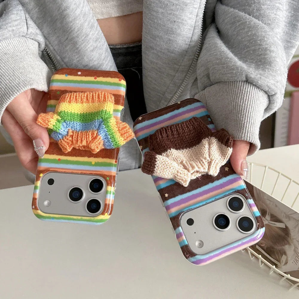 Striped 3D Sweater iPhone Case