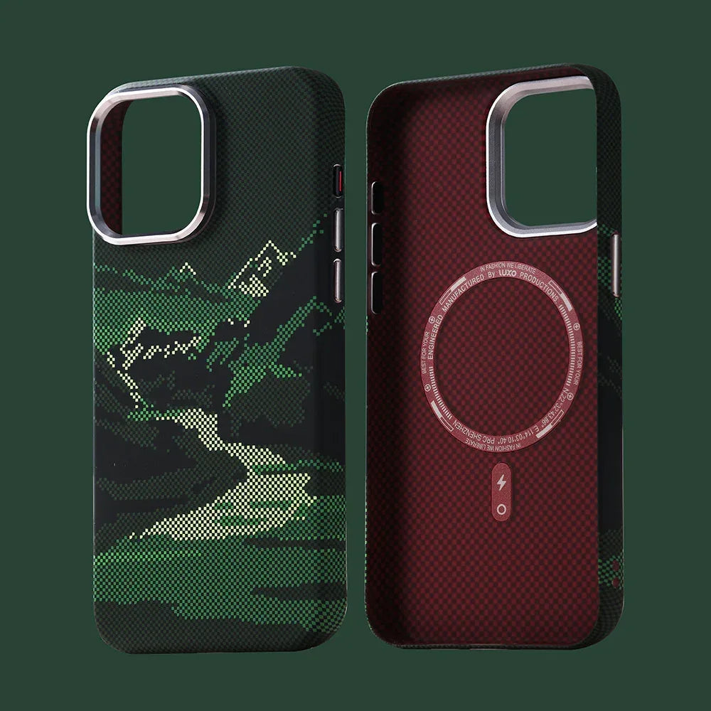 Magnetic Carbon Fiber Kevlar Texture iPhone Case - Viexta