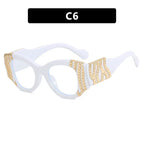 Personalized Heavy-metal-style Plain Glasses With Blue-light Protection - Viexta