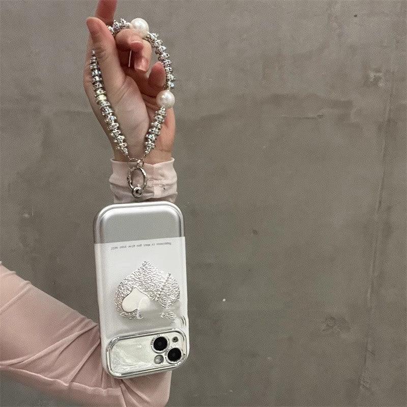 Korean Style Silver White iPhone Case - Viexta