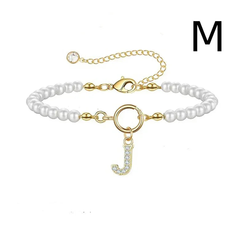 6mm Pearl Bracelet Buckle Letter - Viexta