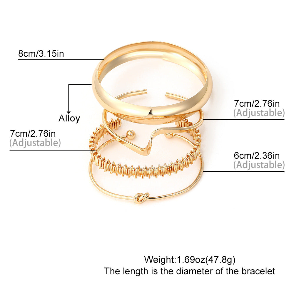 Geometric Circular Open Bracelet