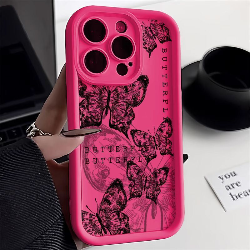 Butterfly Print Drop-resistant iPhone Case