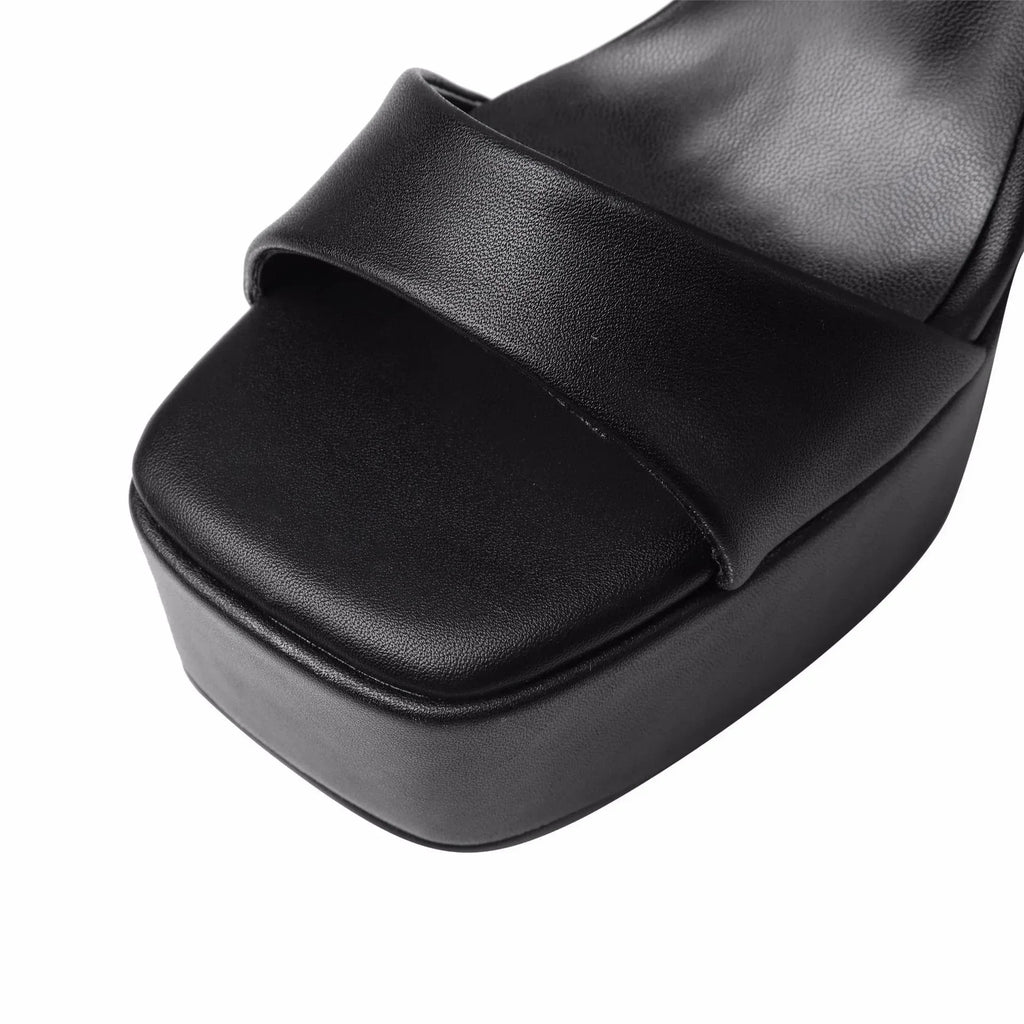 Women's Square Toe Chunky Heel - Viexta