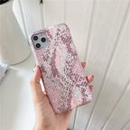 Girly pink gilded snakeskin iPhone case - Viexta