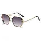 Womens Stylish Metal Chain-leg Sunglasses - Viexta