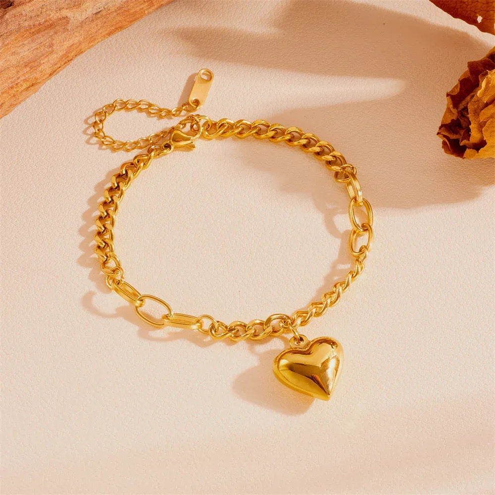 titanium-steel-heart-bracelet - Viexta