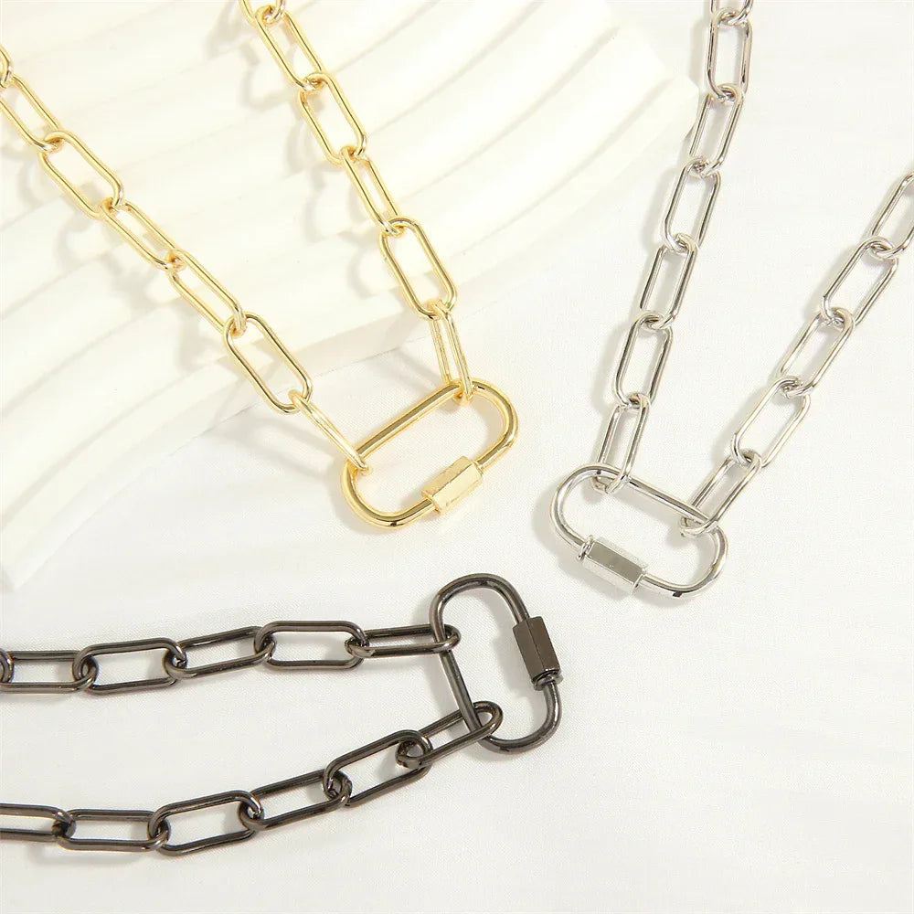 retro-personalized-design-screw-buckle-oval-pendant-necklace - Viexta