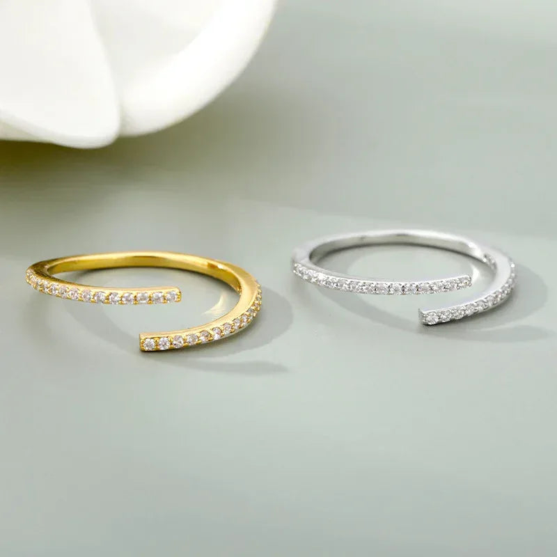 Cold Micro-set Zircon Adjustable Ring - Viexta