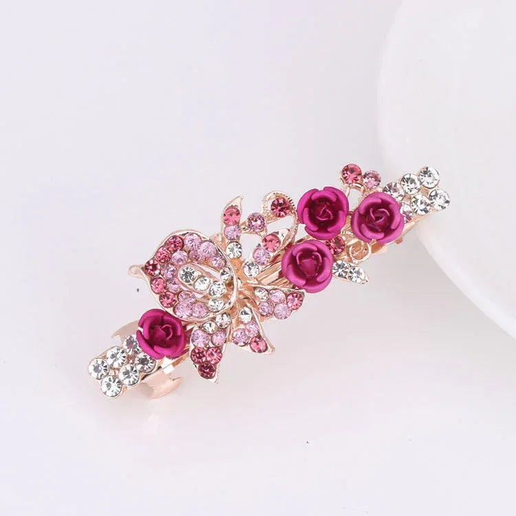 Rhinestone Hairpin Ponytail Clip - Viexta