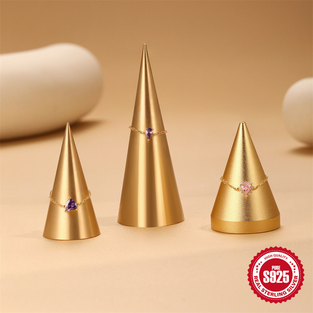 S925 Silver Niche Unique Chain Ring