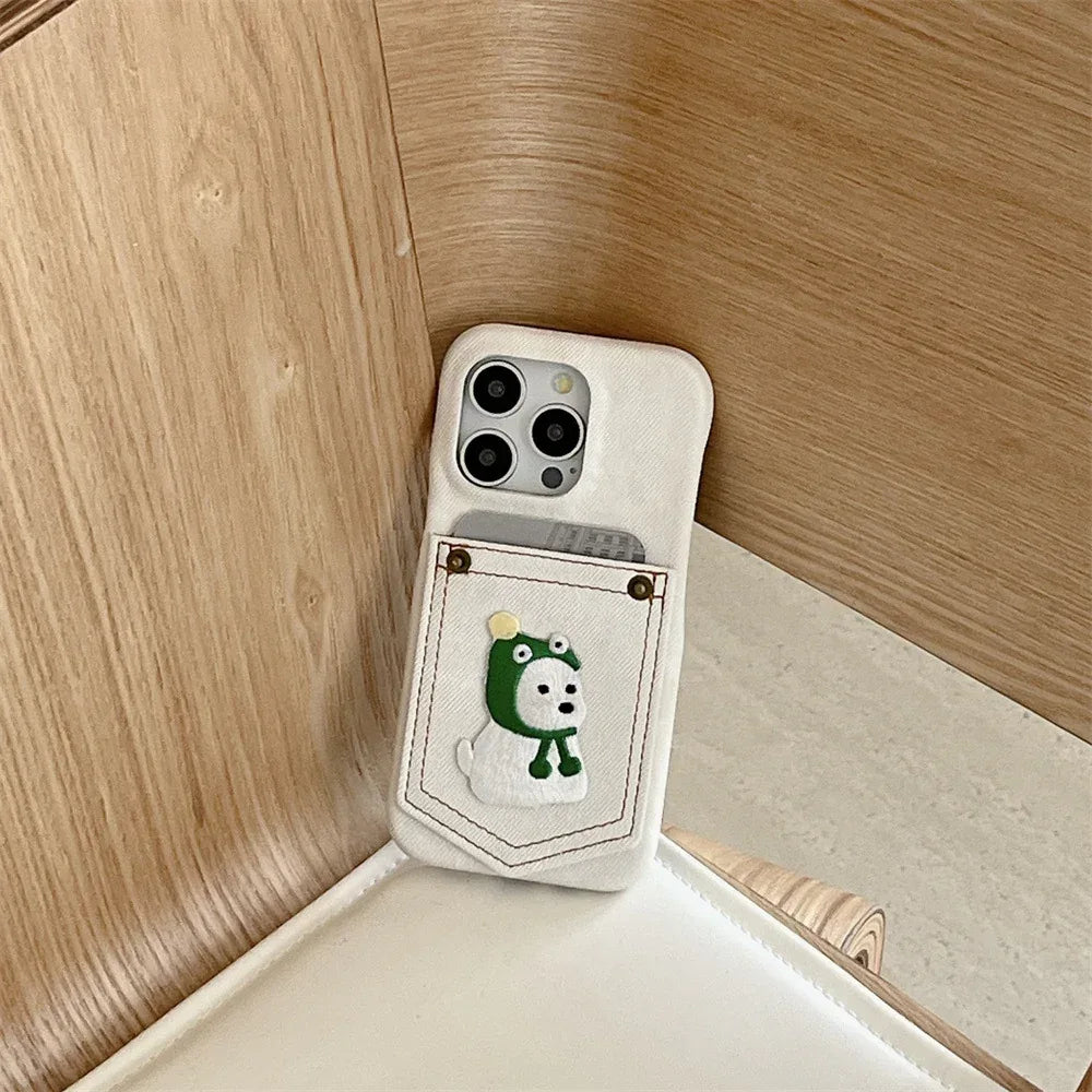 Pocket Card Holder Cartoon iPhone Case - Viexta