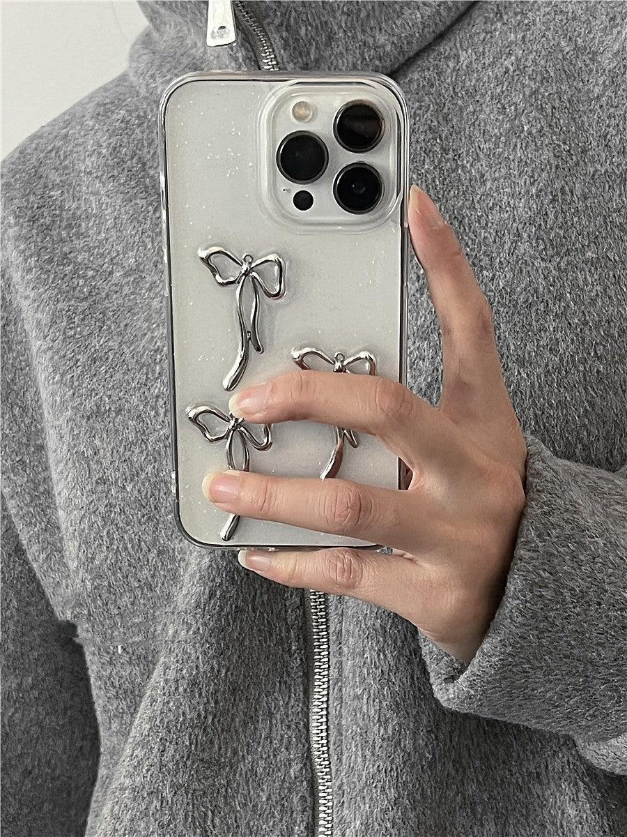 Niche Girl Metal Bow iPhone Case - Viexta