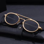 Retro-style Oval-frame Steampunk Sunglasses - Viexta