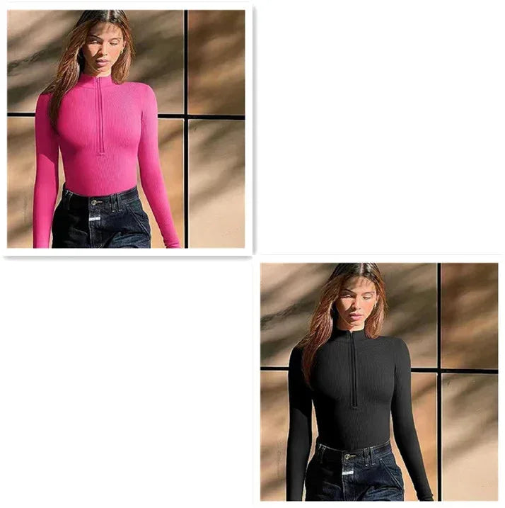 Fashion Long Sleeve Zipper Jumpsuit - Viexta
