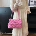 Plaid Embossed Chain Bag - Viexta