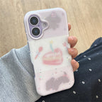 Glittery Knife Fork And Cake Pattern Dog iPhone Case - Viexta