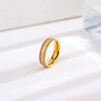 Rhinestone Titanium Steel Ring - Viexta